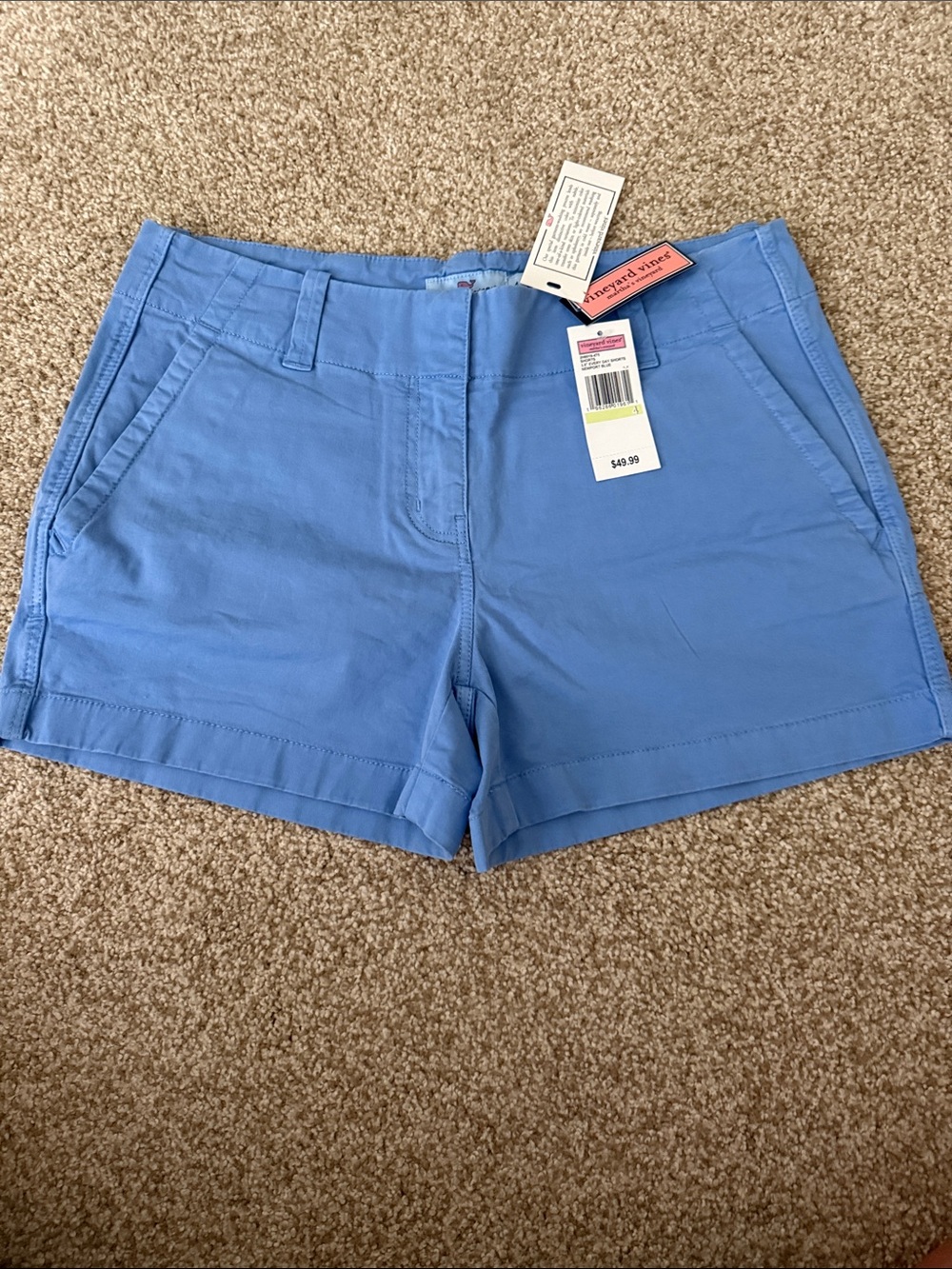 Vineyard Vines Light Blue Cotton Shorts. NWT. SZ 4. 3.5” EveryDay Shorts.